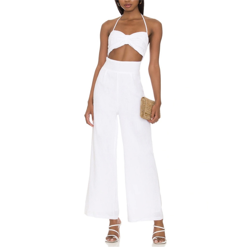 SNDYS × REVOLVE Boat Linen Jumpsuit in White Size Medium